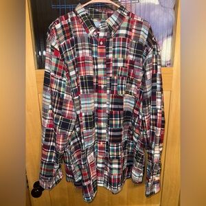 Castaway Nantucket Island Shirt Mens.XXL Madras Patchwork Plaid Colorful